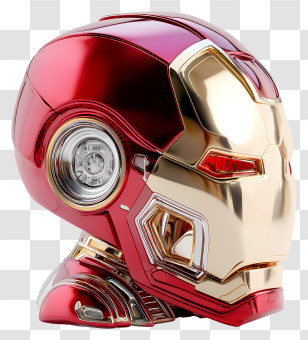 Iron Man Head - Red And Gold Futuristic Helmet Transparent PNG