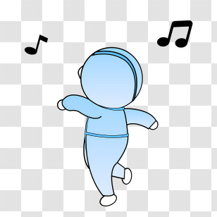 Cartoon Character - Dancing Figure With Music Notes Transparent PNG