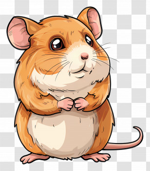 Hamster - Cute Cartoon Hamster Drawing Transparent PNG