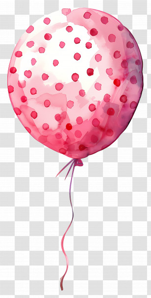 Single Balloon - Pink Polka Dot Balloon For Celebrations Transparent PNG