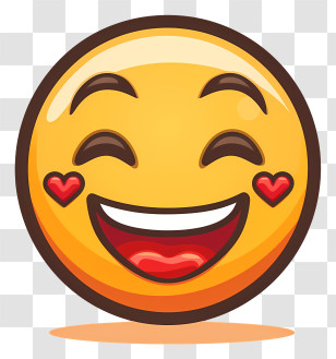 Smile Emoji - Happy Smiling Emoji With Heart Eyes Transparent PNG