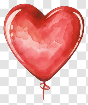 Red Heart Shaped Balloon - Red Heart-Shaped Balloon Transparent PNG