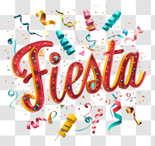Fiesta - Fiesta Celebration With Confetti Transparent PNG