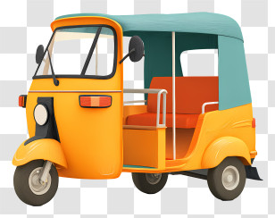 Auto Rickshaw - Colorful Auto Rickshaw Transparent PNG