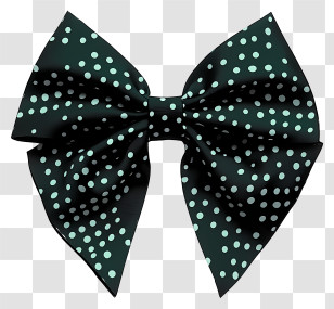 Hair Bow With Polka Dots - Polka Dot Bow With Ribbon Transparent PNG