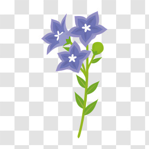 Blue Flower - Purple Flowers With Green Stem Transparent PNG