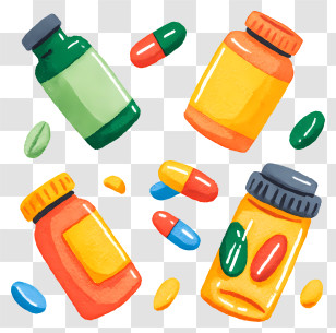 Medication Pills - Vibrant Vitamins And Pills Illustration Transparent PNG