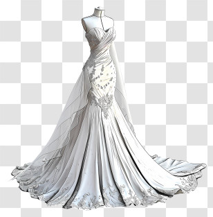 Realistic Bride Dress - Elegant Wedding Dress Transparent PNG