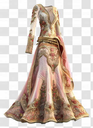 Indian Wedding Dress - Elegant Traditional Embroidered Dress Transparent PNG