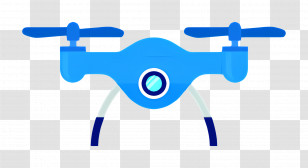 Blue Drone Illustration - Blue Drone Illustration In A Modern Style Transparent PNG
