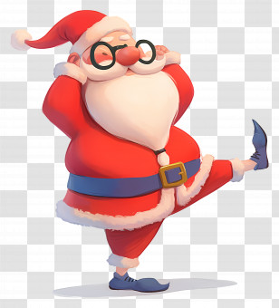 Santa Claus - Dancing Cartoon Santa Claus Illustration Transparent PNG