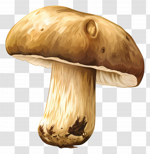 Porcini Mushroom - Detailed Brown Mushroom Artwork Transparent PNG