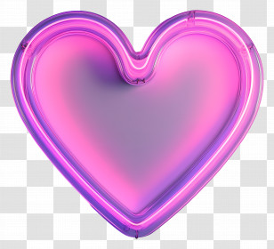 Neon Heart - Pink Neon Heart Design Transparent PNG