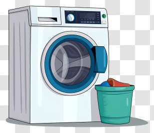 Washing Machine - Household Washing Machine With Laundry Bucket Transparent PNG