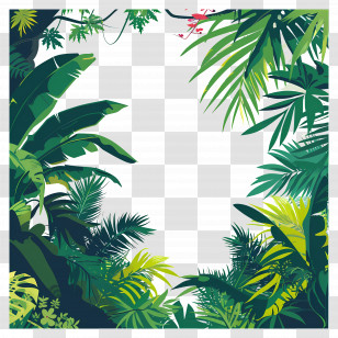 Jungle Background - Lush Jungle Foliage Frame Transparent PNG