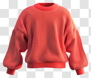 Sweater - Red Knitted Sweater Transparent PNG
