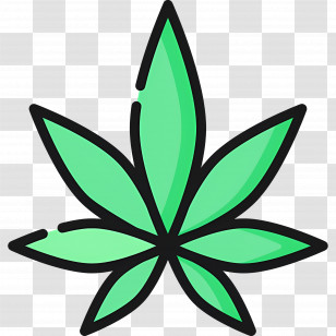 Cannabis Leaf - Green Cannabis Leaf Icon Illustration Transparent PNG
