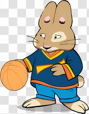 Max Ruby - Brown Bunny Playing Basketball Transparent PNG