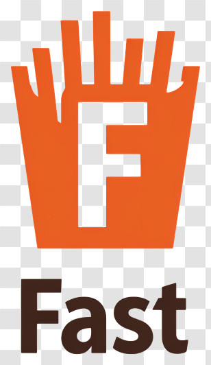 Fast Food Logo - Bold Orange F Hand Logo Transparent PNG
