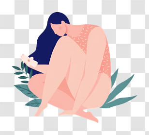Fat Body - Woman Sitting With Phone Transparent PNG