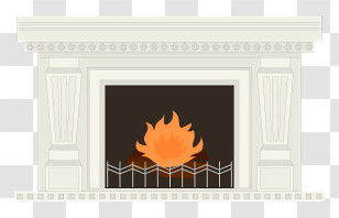 Icon - Cozy Fireplace With Flames Transparent PNG