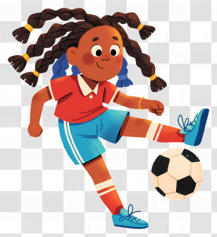 Girl Kicking Soccer Ball - Girl Playing Soccer Transparent PNG