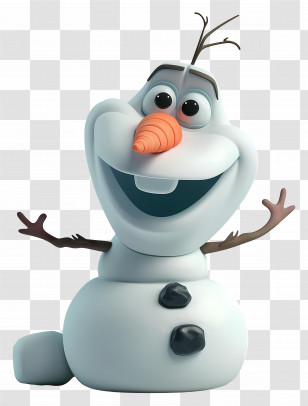 Olaf - Cartoon Snowman With Carrot Nose Transparent PNG