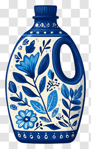 Laundry Detergent Bottle - Floral Patterned Bottle Transparent PNG