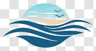 Sea - Ocean Waves At Sunset Transparent PNG