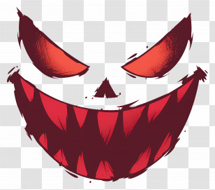Scary Face - Evil Grinning Face Transparent PNG