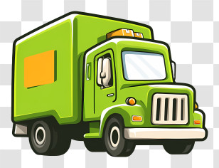 Logistics Logo - Green Cartoon Truck Illustration Transparent PNG