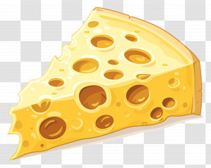 Cheese Wedge Illustration - Cheese Wedge Illustration With Holes Transparent PNG