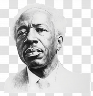 Julius Nyerere - Elderly Man Pencil Drawing Transparent PNG