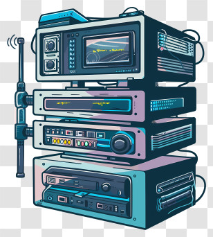Packet Tracer - Stacked Audio Equipment Illustration Transparent PNG