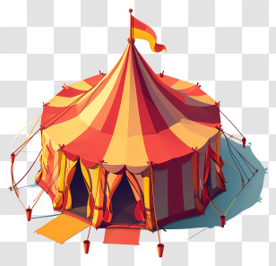 Tent Of Carnival - Colorful Circus Tent With Festive Style Transparent PNG