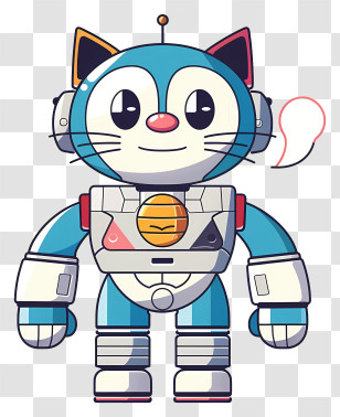Cat Robot - Animated Robot Cat With Speech Bubble Transparent PNG