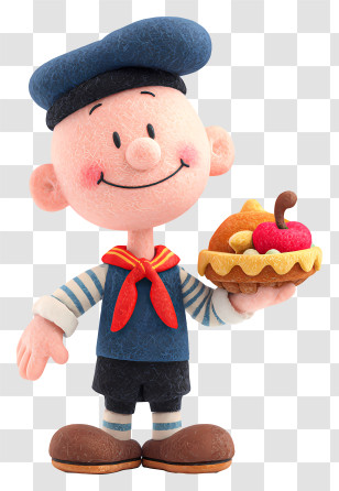Thanksgiving Popeye - Smiling Sailor Boy Figurine Transparent PNG