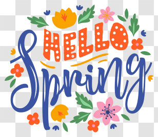 Bouquet Of Flowers - Hello Spring With Flowers Transparent PNG
