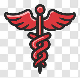 Health Sign - Red Caduceus Medical Symbol Transparent PNG