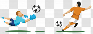 Football Player - Goalkeeper Diving To Save Ball Transparent PNG