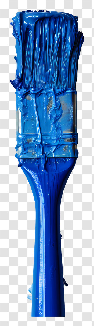 Blue Brush - Blue Paintbrush With Paint Transparent PNG