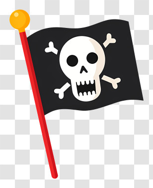 Jolly Roger Flag - Pirate Flag With Skull Design Transparent PNG
