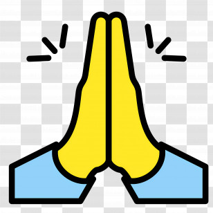 Palms Up Together Emoji - Praying Hands Gesture Transparent PNG