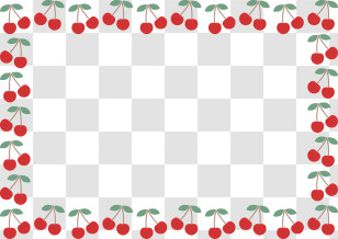 Fruit Frame - Cherry Border Frame Design Transparent PNG