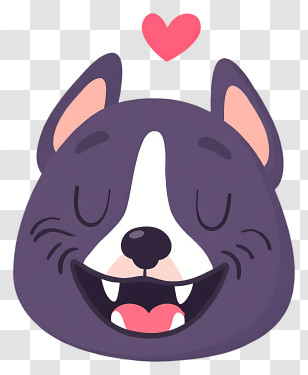 Dog Emoji - Happy Dog Face With Heart Transparent PNG