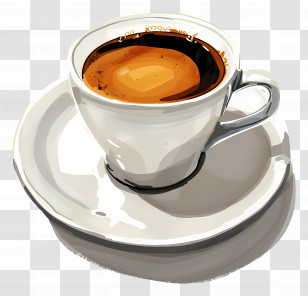 Espresso Coffee - Vibrant Cup Of Espresso Coffee Transparent PNG