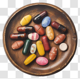 Medicine Tablet - Colorful Pills In Bowl Transparent PNG