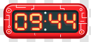 Flash Sale Timer Icon - Red Digital Clock Display 09:44 Transparent PNG