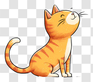 Cute Kitten Crouching - Orange Cat Sitting Happily Transparent PNG