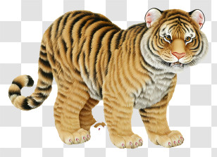 Zodiac Chinese - Realistic Tiger Cub Illustration Transparent PNG